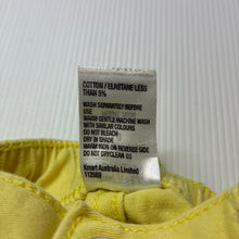 Load image into Gallery viewer, Girls Tiny Little Wonders, yellow stretch cotton shorts, elasticated, GUC, size 0,  
