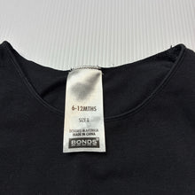 Load image into Gallery viewer, Unisex Bonds, black stretchy singletsuit romper, EUC, size 0,  