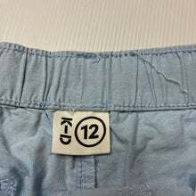 Load image into Gallery viewer, Boys KID, blue cotton shorts, elasticated, GUC, size 12,  