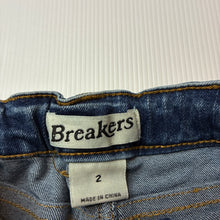 Load image into Gallery viewer, Girls Breakers, blue stretch denim skirt, adjustable, GUC, size 2,  