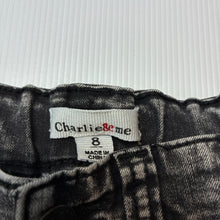 Load image into Gallery viewer, Girls Charlie &amp; Me, stretch denim skirt, adjustable, L: 26.5cm, GUC, size 8,  