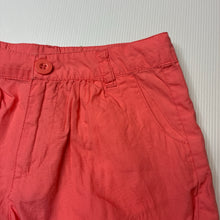 Load image into Gallery viewer, Girls Fun Spirit, lightweight coral cotton shorts, adjustable, EUC, size 6,  