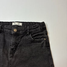Load image into Gallery viewer, Unisex Cotton On, black stretch denim shorts, adjustable, GUC, size 8,  