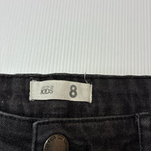 Load image into Gallery viewer, Unisex Cotton On, black stretch denim shorts, adjustable, GUC, size 8,  