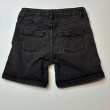 Load image into Gallery viewer, Unisex Cotton On, black stretch denim shorts, adjustable, GUC, size 8,  