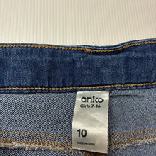 Load image into Gallery viewer, Girls Anko, blue stretch denim shorts, adjustable, EUC, size 10,  