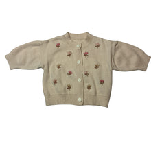 Load image into Gallery viewer, Girls embroidered, soft feel stretchy cardigan, EUC, size 000,  