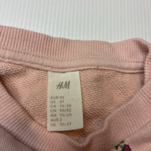 Load image into Gallery viewer, Girls H&amp;M, pink floral lightweight sweater / jumper, EUC, size 2,  