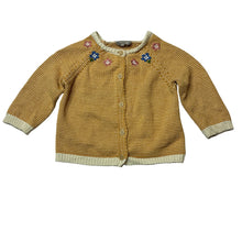 Load image into Gallery viewer, Girls BOUT'CHOU, embroidered knitted cotton cardigan, GUC, size 0,  