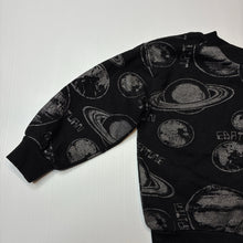 Load image into Gallery viewer, Boys H&amp;M, black fleece lined sweater / jumper, planets, GUC, size 3,  