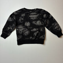 Load image into Gallery viewer, Boys H&amp;M, black fleece lined sweater / jumper, planets, GUC, size 3,  