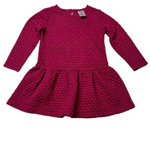 Load image into Gallery viewer, Girls Target, soft feel textured long sleeve dress, GUC, size 2, L: 46cm