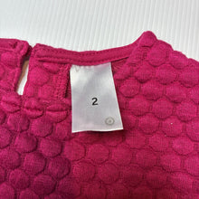Load image into Gallery viewer, Girls Target, soft feel textured long sleeve dress, GUC, size 2, L: 46cm