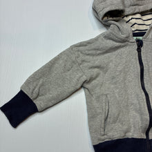 Load image into Gallery viewer, Boys Lilly + Sid, fleece lined organic cotton zip hoodie sweater, FUC, size 1,  