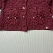 Load image into Gallery viewer, Girls Woolies Babes, knitted cotton cardigan, GUC, size 0,  