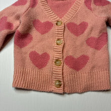 Load image into Gallery viewer, Girls pink, soft feel knitted cardigan, GUC, size 0,  