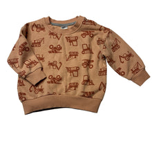 Load image into Gallery viewer, Boys Baby Berry, fleece lined sweater / jumper, diggers, GUC, size 1,  