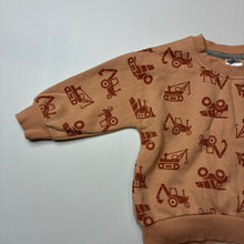 Load image into Gallery viewer, Boys Baby Berry, fleece lined sweater / jumper, diggers, GUC, size 1,  
