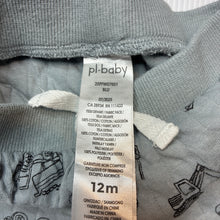 Load image into Gallery viewer, Boys PL.Baby, quilted cotton pants / bottoms, diggers, GUC, size 12 months,  