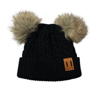 Load image into Gallery viewer, Unisex black, cable knit hat / beanie, EUC, size 1-2,  