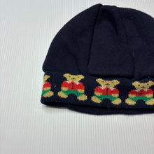 Load image into Gallery viewer, Boys navy, fleece lined hat / beanie, EUC, size 00-0,  
