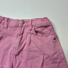 Load image into Gallery viewer, Girls Cotton On, pink denim shorts, adjustable, FUC, size 7,  