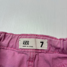 Load image into Gallery viewer, Girls Cotton On, pink denim shorts, adjustable, FUC, size 7,  