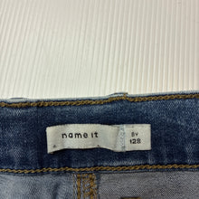 Load image into Gallery viewer, Boys Name It, blue stretch denim shorts, adjustable, FUC, size 8,  