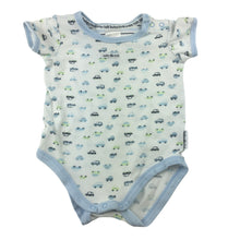 Load image into Gallery viewer, Baby Club short sleeve bodysuit / romper, cars, size 000, Pre-loved