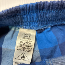 Load image into Gallery viewer, Boys Next, blue check cotton shorts, elasticated, GUC, size 4,  