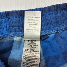Load image into Gallery viewer, Boys Next, blue check cotton shorts, elasticated, GUC, size 4,  