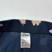 Load image into Gallery viewer, Girls Anko, navy stretchy bike shorts, butterflies, EUC, size 8,  