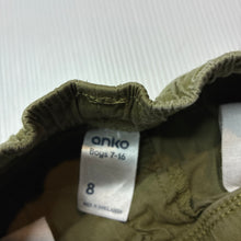 Load image into Gallery viewer, Boys Anko, khaki stretch cotton shorts, elasticated, GUC, size 8,  