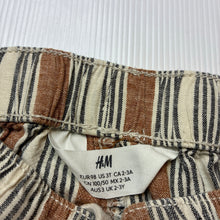 Load image into Gallery viewer, Boys H&amp;M, striped cotton / linen shorts, elasticated, FUC, size 3,  
