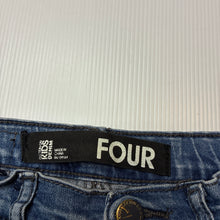 Load image into Gallery viewer, Boys Cotton On, blue stretch denim shorts, adjustable, FUC, size 4,  