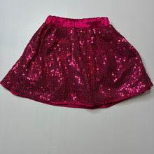 Load image into Gallery viewer, Girls H&amp;T, lined pink sequin skirt, elasticated, GUC, size 5,  
