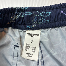 Load image into Gallery viewer, Boys Wave Zone, lightweight board shorts, dinosaurs, GUC, size 3,  