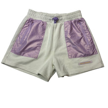 Load image into Gallery viewer, Girls Zara, white &amp; purple shorts, elasticated, GUC, size 10,  