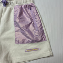Load image into Gallery viewer, Girls Zara, white &amp; purple shorts, elasticated, GUC, size 10,  