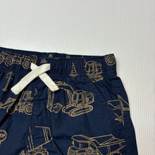 Load image into Gallery viewer, Boys Anko, lightweight cotton shorts, elasticated, diggers, EUC, size 3,  