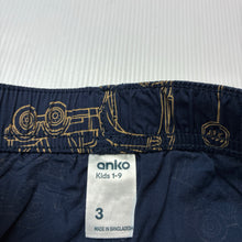 Load image into Gallery viewer, Boys Anko, lightweight cotton shorts, elasticated, diggers, EUC, size 3,  