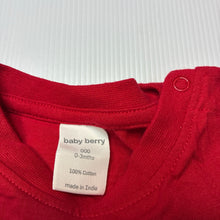 Load image into Gallery viewer, Unisex Baby Berry, red cotton tee / top, EUC, size 000,  