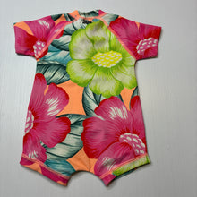 Load image into Gallery viewer, Girls Bonds, colourful floral rashie suit, EUC, size 000,  