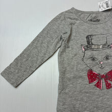 Load image into Gallery viewer, Girls H&amp;T, long sleeve tee / top, cat, NEW, size 2,  