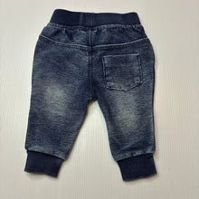 Load image into Gallery viewer, Unisex Cat &amp; Jack, soft feel knit denim pants, elasticated, EUC, size 0000,  