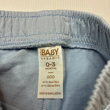 Load image into Gallery viewer, Unisex Cotton On, blue organic cotton shorts, elasticated, GUC, size 000,  
