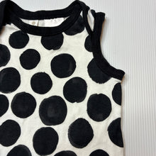 Load image into Gallery viewer, Unisex Dymples, black &amp; white cotton romper, GUC, size 000,  