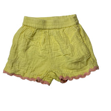 Load image into Gallery viewer, Girls Mango, yellow crinkle cotton shorts, elasticated, GUC, size 1,  