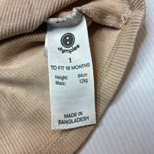 Load image into Gallery viewer, Unisex Dymples, ribbed organic cotton blend long sleeve top, EUC, size 1,  