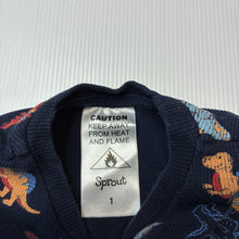 Load image into Gallery viewer, Boys Sprout, ribbed long sleeve pyjama top, dinosaurs, GUC, size 1,  